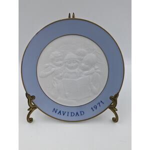 Vintage Lladro Christmas Carolers Navidad 1971 Plate Retired Spain